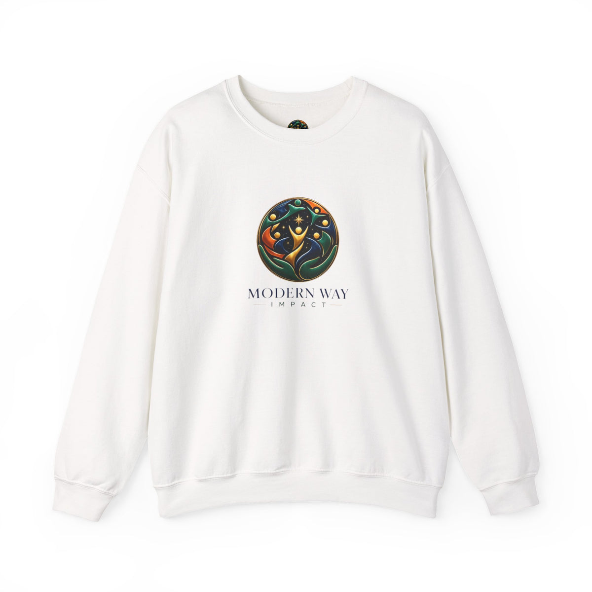 Modern Way Impact Crewneck Sweatshirt — Abstract Organic Logo Pullover