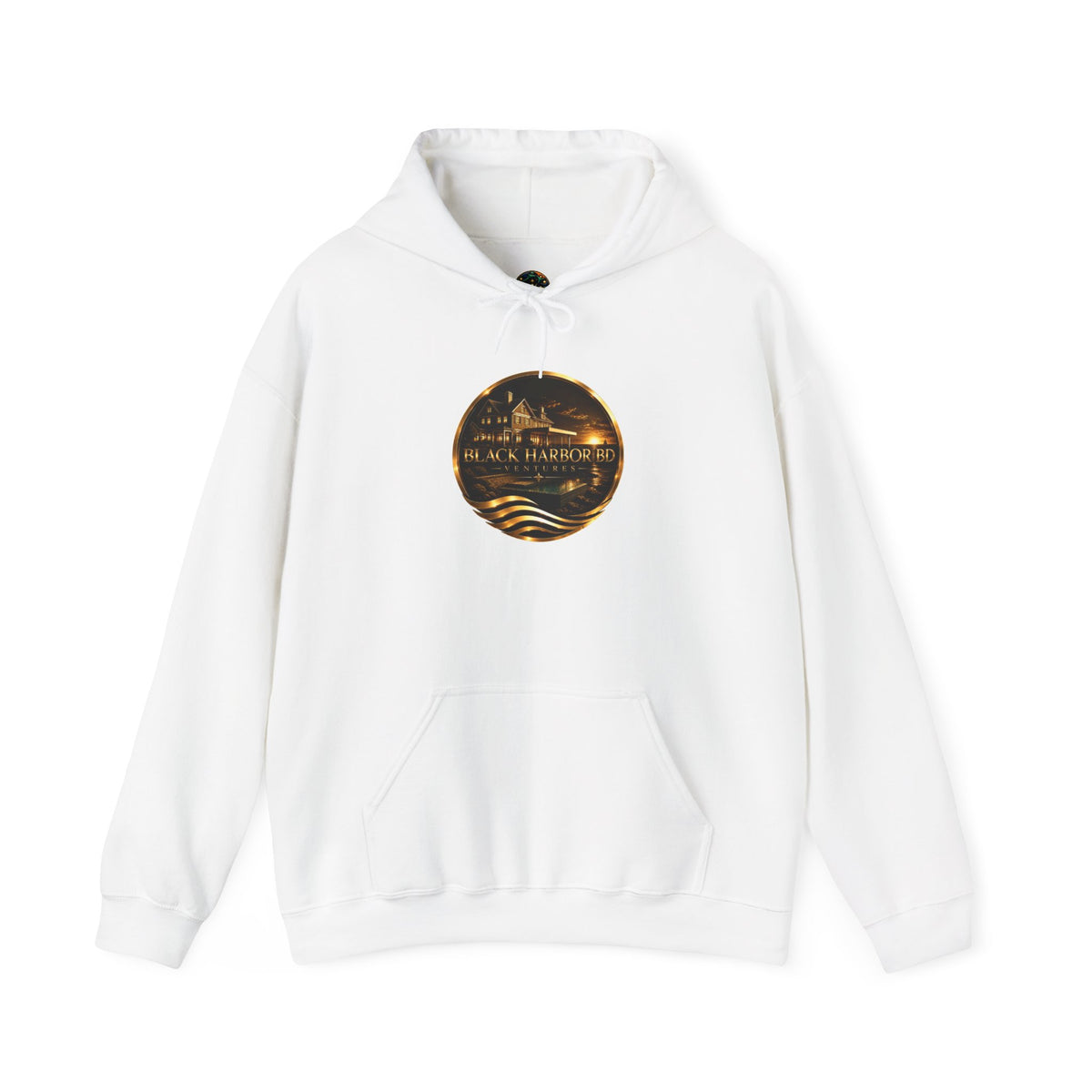 Vintage  Hoodie – Nautical Sunset Crewneck with 'Black Harbor BD Ventures' Logo