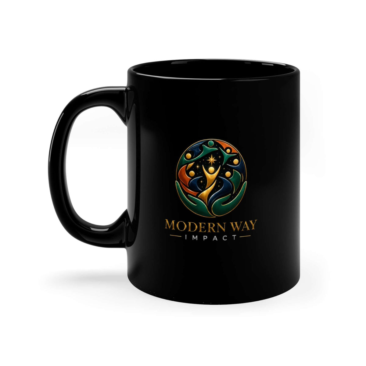 Modern Way Impact Logo Mug — Black 11oz Coffee Cup