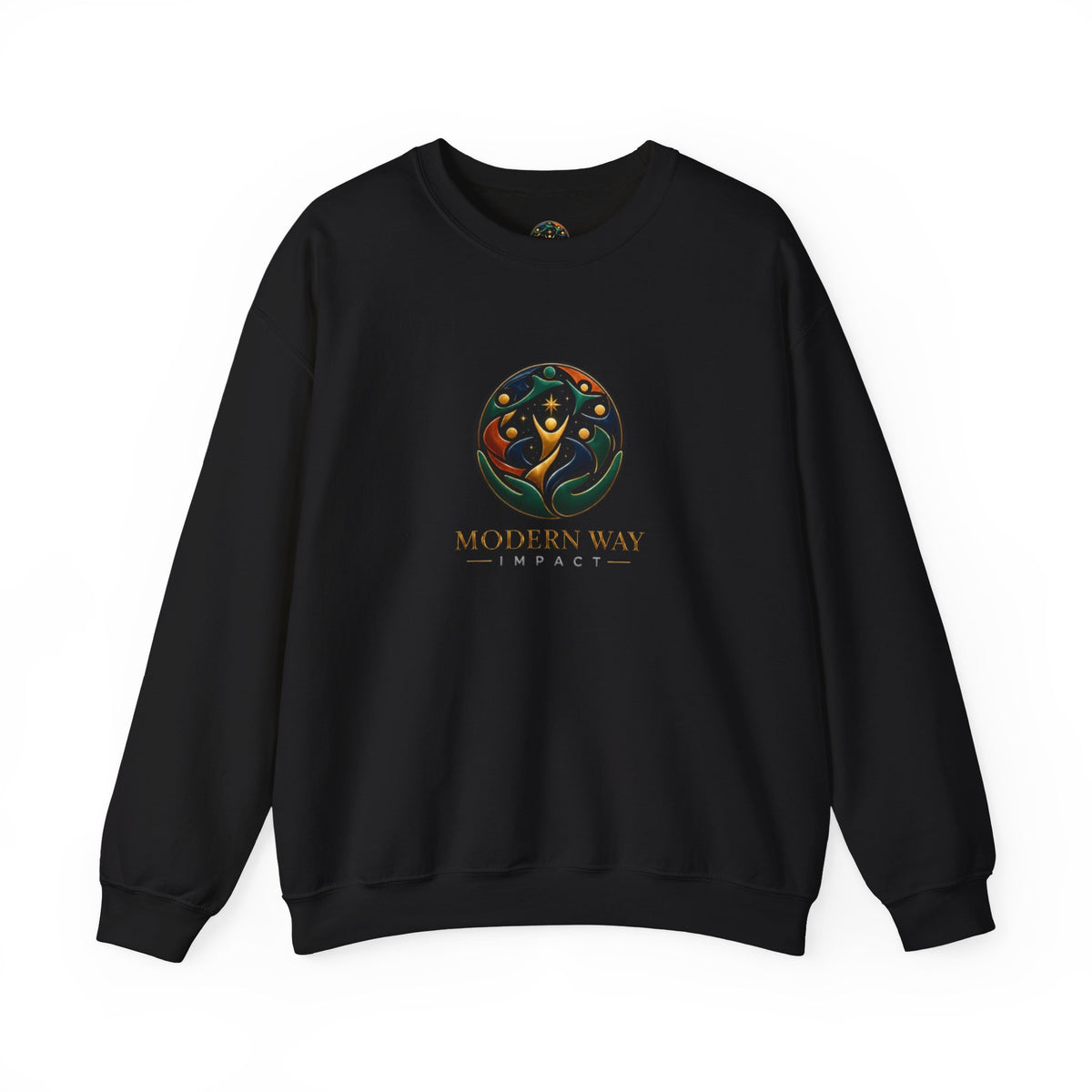 Modern Way Impact Crewneck Sweatshirt — Abstract Organic Logo Pullover