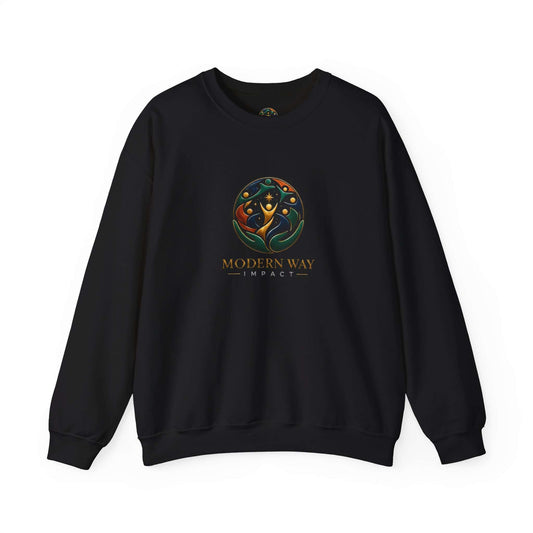 Modern Way Impact Crewneck Sweatshirt — Abstract Organic Logo Pullover