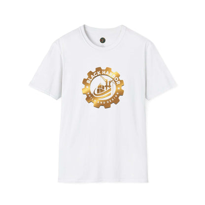 Black Harbor BD Logo T-Shirt — Gold Gear Emblem Tee