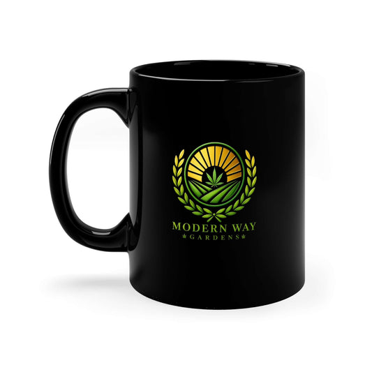 Modern Way Gardens Hemp Logo Mug — Black 11oz Coffee Cup