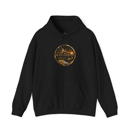 Vintage  Hoodie – Nautical Sunset Crewneck with 'Black Harbor BD Ventures' Logo