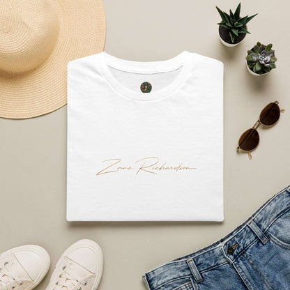 Minimal Script Name Tee — Personalized 'Zane Richardson' Signature T‑Shirt