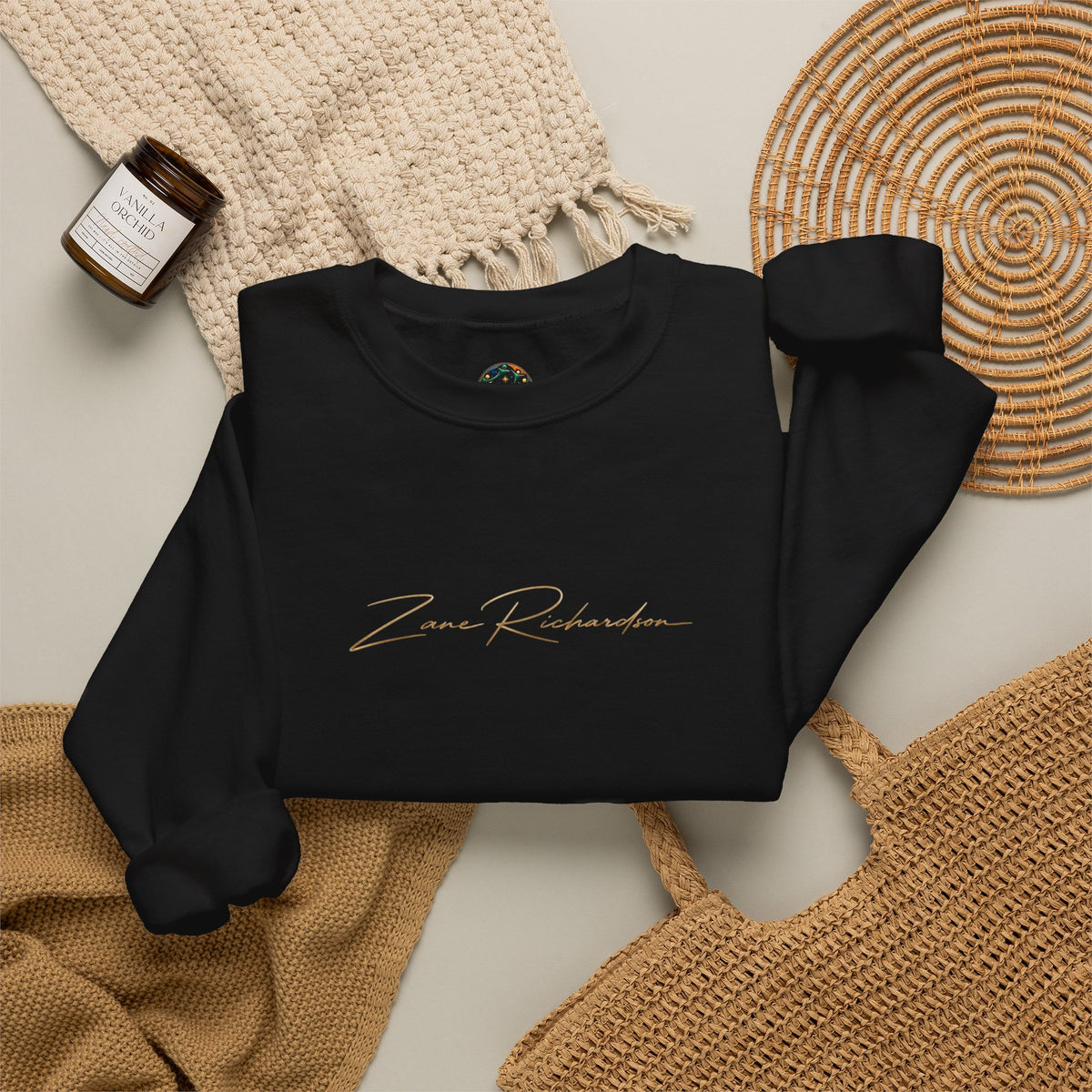 Minimal Script Crewneck Sweatshirt – Elegant Signature Logo