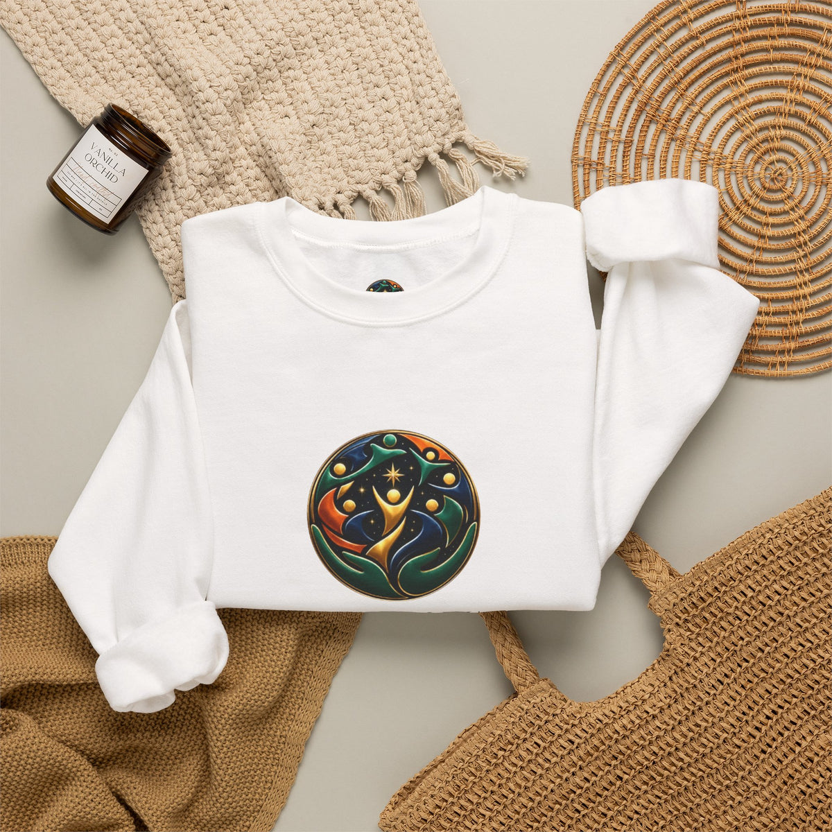 Modern Way Impact Crewneck Sweatshirt — Abstract Organic Logo Pullover